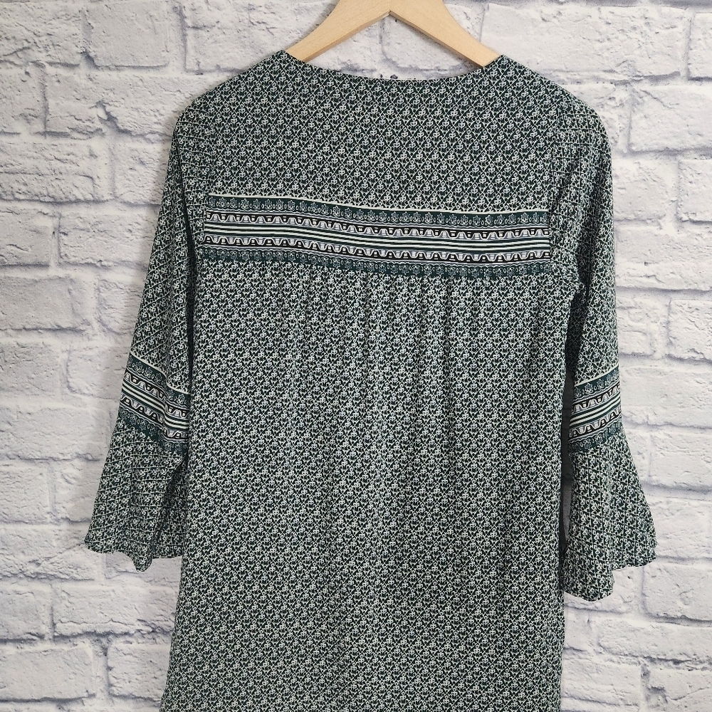 Madewell Starland bell-sleeve silk dress - Picture 4 of 8